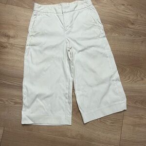 Everlane Women's White Cropped Wide Leg Cotton Pants